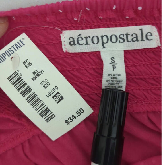 Aeropostale Pink & White Floral Empire Waist  Mini Dress SMALL NWT Hawaiian Boho - Picture 12 of 12